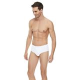 Tutku Elit 3lü Likralı Kemerli Erkek Slip Külot, Pamuklu, Beyaz, 2XL
