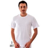 Tutku Elit Erkek Beyaz Sıfır Yaka Elasthan Fanila, 3 Adet, S Beden