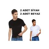 Tutku Elit Erkek Elastan Sıfır Yaka 4'lü Fanila Karışık Renkli S