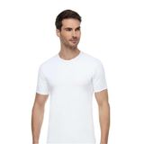 Tutku Elit Erkek Elastan Sıfır Yaka T-Shirt,%100 Pamuk, Beyaz, 2XL