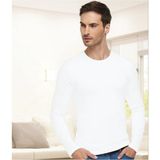 Tutku Elit Erkek Elastan Sıfır Yaka Uzun Kollu T-Shirt 3'lü Paket - 2XL - Beyaz