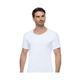 Tutku Elit Erkek Penye Bisiklet Yaka Atlet - Beyaz - 2XL