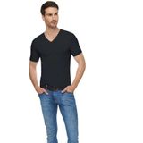 Tutku Elit Erkek V Yaka Kısa Kol T-Shirt, Siyah, S Beden