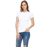 Tutku Elit Kadın Beyaz 3'Lü Paket Sıfır Yaka Likralı T-shirt