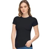Tutku Elit Kadın Siyah Pamuklu Elastan Body, Kısa Kollu, 2'li Set, S Beden