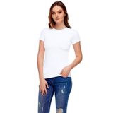 Tutku Elit Kadın T-Shirt, 0 Yaka, Beyaz, S Beden