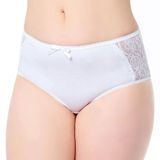 Tutku Elit Kadın Yanı Dantelli Bato Külot 2401 - 12 Adet Beyaz 2Xl