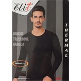 Tutku Elit Uzun Kol Termal Fanila Erkek İçlik %95 Poliamid %5 Elastan Esnek Yapı ile Soğuk Koruma - Siyah