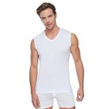 Tutku Erkek 12'li Paket Spor V Yaka Sıfır Kol Atlet, Beyaz, L