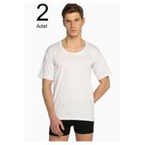Tutku Erkek 2'li Paket Bisiklet Yaka Fanila Elf568Tccm2 Yeni Sezon, Beyaz, XL