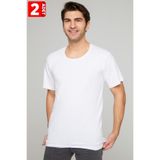 Tutku Erkek 2'li Paket%100 Pamuk Bisiklet Yaka T-Shirt, Beyaz, Beden 4