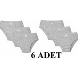 Tutku Erkek 6 Adet Pamuklu Kom Slip Külot 6'lı Paket 0109- - Gri - 2
