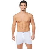 Tutku Erkek 6'lı Paket Penye Boxer Düğmeli Havlu Bel Baksır Pamuk, Beyaz, M