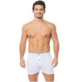 Tutku Erkek 6'lı Paket Penye Boxer Düğmeli Havlu Bel Baksır Pamuk, Beyaz, S
