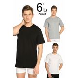 Tutku Erkek 6'lı Paket Sıfır Yaka T-Shirt, Karışık Renk, 3XL