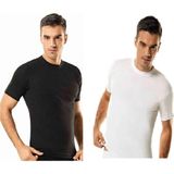 Tutku Erkek 6'lı Sıfır Yaka Yarım Kollu Penye Atlet Abani Classic (3 Beyaz - 3 Siyah) - 3XL - Beyaz - Siyah