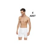 Tutku Erkek Arjantin Paçalı Boxer 6'lı Paket, Beyaz, 2XL