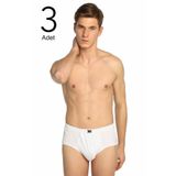 Tutku Erkek Beyaz 3'lü Paket Penye Slip Külot ELF568T0109CCM3
