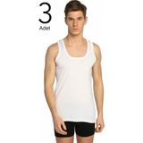Tutku Erkek Beyaz 3'lü Paket Ribana Klasik Atlet ELF568T0102CCM3 - XL