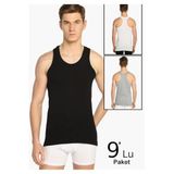 Tutku Erkek Beyaz 9'Lu Paket Ribana Spor Atlet Elf568Tccm9 Yeni Sezon, Çok Renkli, M