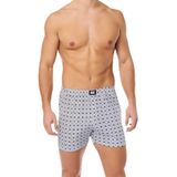 Tutku Erkek Beyaz Çok Renkli 6'lı Paket Pamuklu Emprime Baskılı Penye Boxer, Desenli, XL