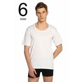 Tutku Erkek Beyaz Kısa Kol Bisiklet Yaka Atlet, 6'lı Paket,%100 Pamuk, 3XL Beden