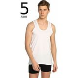 Tutku Erkek Beyaz Klasik Atlet 5'li Paket Dokuma Kumaş Özelliği ile Rahat Kullanım - Bej - 4XL