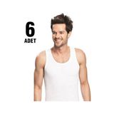 Tutku Erkek Beyaz Penye Atlet 6'lı - M