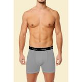 Tutku Erkek Boxer, 3'lü Paket, Elastan Spor, Gri, L Beden