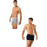 Tutku Erkek Boxer 6'lı Paket 3 Siyah + 3 Gri Elastan Likralı Konforlu İç Giyim - 2XL