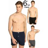 Tutku Erkek Boxer, 6'lı Paket, Penye Düğmeli, Siyah, 2XL