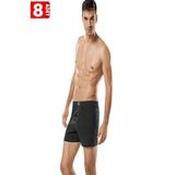 Tutku Erkek Boxer, 8'li Paket,%100 Pamuk, Düğmeli, Düz Renk, Siyah, XL
