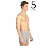 Tutku Erkek Boxer, Gri, 5'li Paket, Penye Düğmeli, M Beden