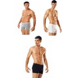 Tutku Erkek Boxer, Pamuklu Likralı, 3'lü Paket, Siyah-Beyaz-Gri, L Beden