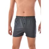 Tutku Erkek Boxer, Penye, Düğmeli, Füme, M Beden, 6'lı Paket