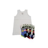 Tutku Erkek Çocuk Beyaz Atlet, 6'lı Paket, 1-2 Yaş