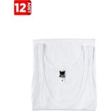 Tutku Erkek Çocuk Beyaz Ribana Atlet %100 Pamuk 12'Li Paket