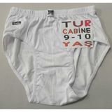 Tutku Erkek Çocuk Pamuklu Esnek 9-10 Yaş Beyaz Renk Beli Lastikli Slip Külot 1 Adet