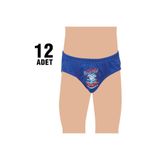Tutku Erkek Çocuk Slip Külot, Baskılı, 12'li Paket, Karışık Renk, 4 Beden