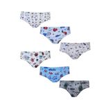 Tutku Erkek Çocuk Slip Külot, Renkli Desenli, 6'lı Paket, 3-4 Yaş