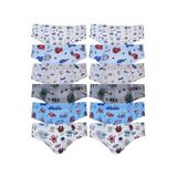 Tutku Erkek Çocuk Slip Külot, Renkli Desenli, Pamuklu, 5-6 Yaş, 12'li Paket