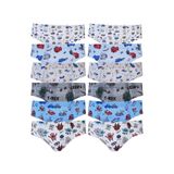 Tutku Erkek Çocuk Slip Külot, Renkli Desenli, Pamuklu, 7-8 Yaş, 12'li Paket