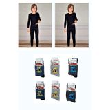 Tutku Erkek Çocuk Termal Alt Üst Set, 2 Adet Termal Üst, 2 Adet Termal Alt, 6 Çift Çorap Hediyeli, Siyah, 8-10 Yaş
