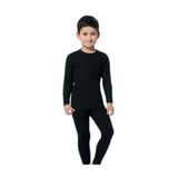 Tutku Erkek Çocuk Termal Alt-Üst Takım, Polyester Viskon Elastan, Siyah, S Beden