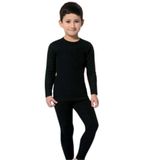 Tutku Erkek Çocuk Termal (Thermal) Alt (Tayt) Üst (Fanila Badi) Takım, Siyah, 11-13 Yaş