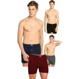 Tutku Erkek Düğmeli Penye Boxer 4'lü Karışık Renkli %100 Pamuk Düz Desen - Siyah