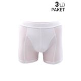 Tutku Erkek Elastan Boxer, 3'lü Paket, Beyaz, M Beden