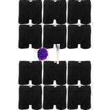 Tutku Erkek Elastan Esnek Boxer 12'li Paket, Siyah, S