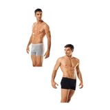 Tutku Erkek Elastan Likralı Boxer 6'lı Paket, Siyah-Gri, XL
