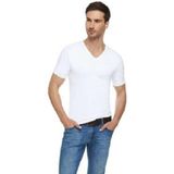 Tutku Erkek Elit V Yaka Elastan T-Shirt 3'lü, Beyaz, L
